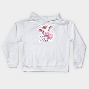 Minimal Cute Baby Cow Kids Hoodie